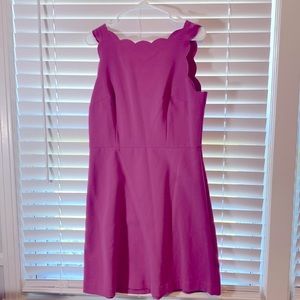 LOFT pink/fuchsia scallop dress